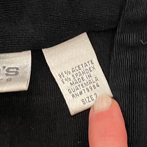 Chico's Travelers Lightweight Silky Black Open Front Long Sleeve Cardigan, L - Picture 6 of 11